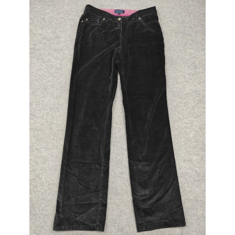 Vintage Boden Pants Womens 12L Black Corduroy Chino Straight Leg Tall Casual